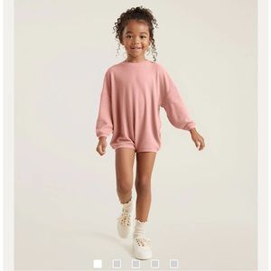 Tones waffle sweatshirt bodysuit 3T dusty rose new